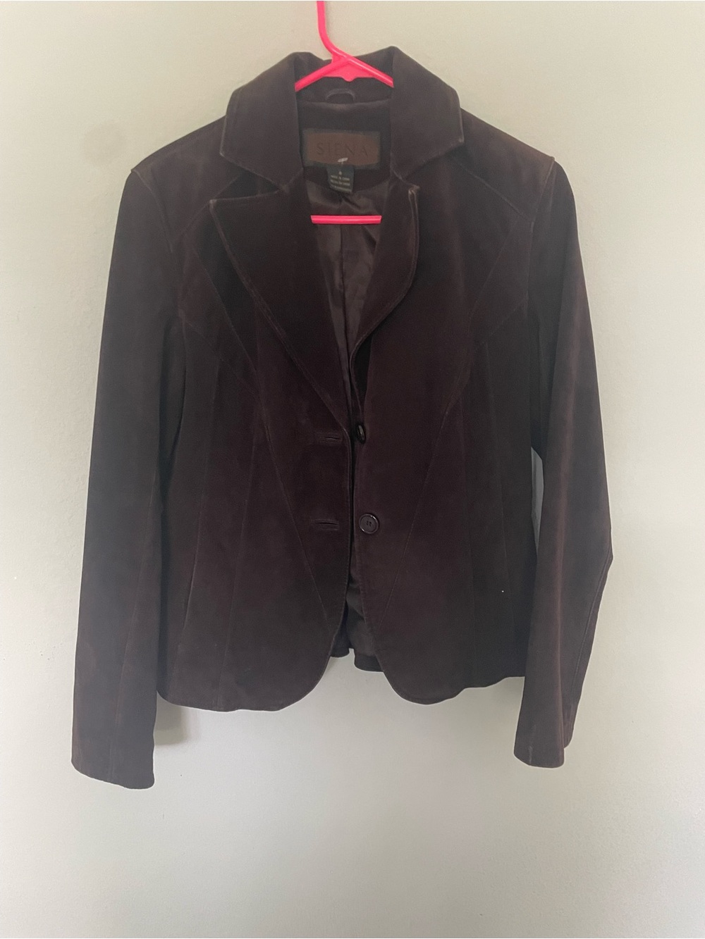 Siena Studio Dark Brown Suede Blazer Jacket
